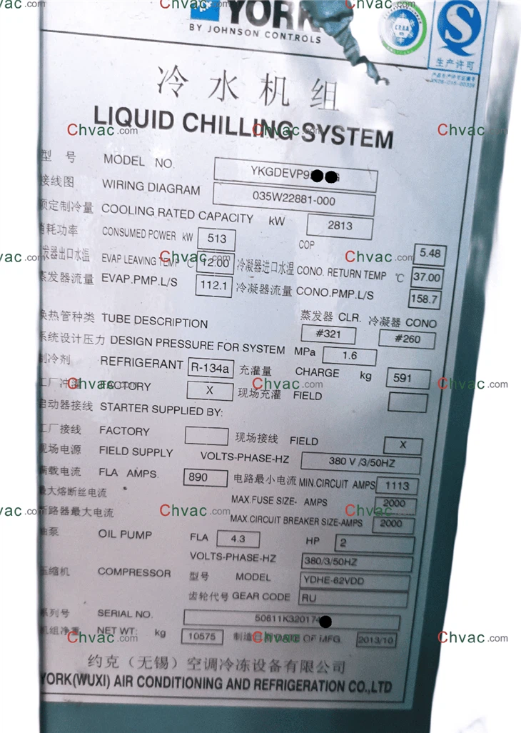 Pendingin Air York YK 2813KW