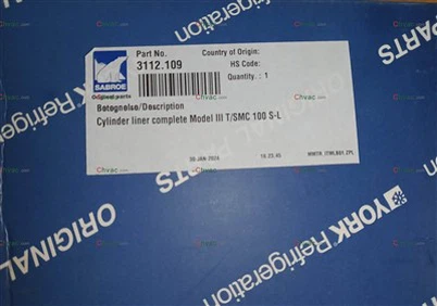York Part 3112.109 Cylinder Liner CHVAC 2025 Baru